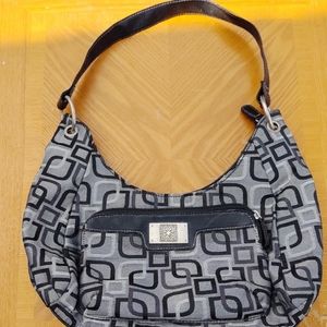 Black and gray purse
